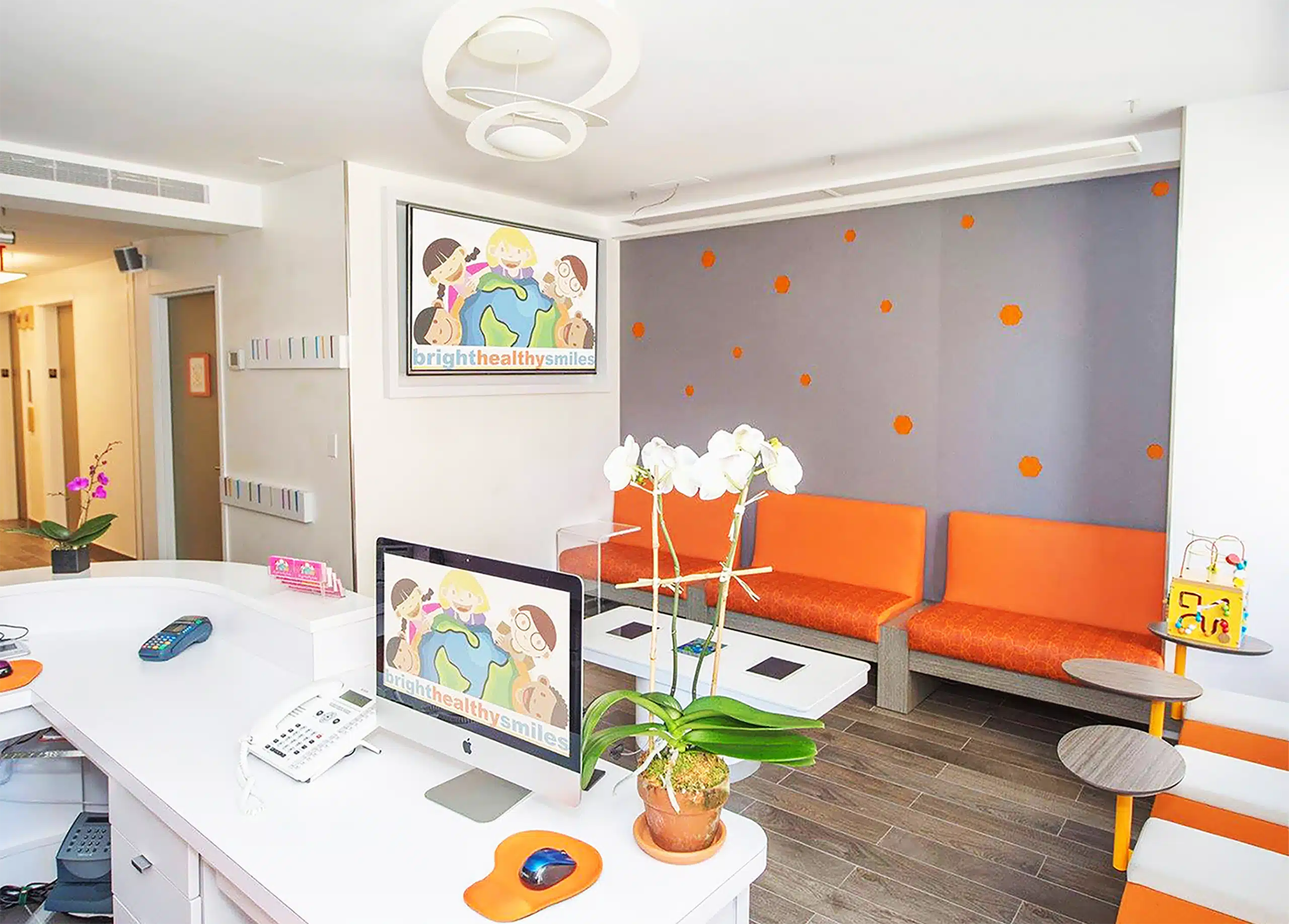 Child-friendly waiting room for pediatric dental services in Manhattan at Bright Healthy Smiles