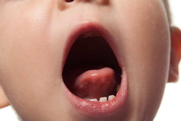 close-up photo of a child's mouth